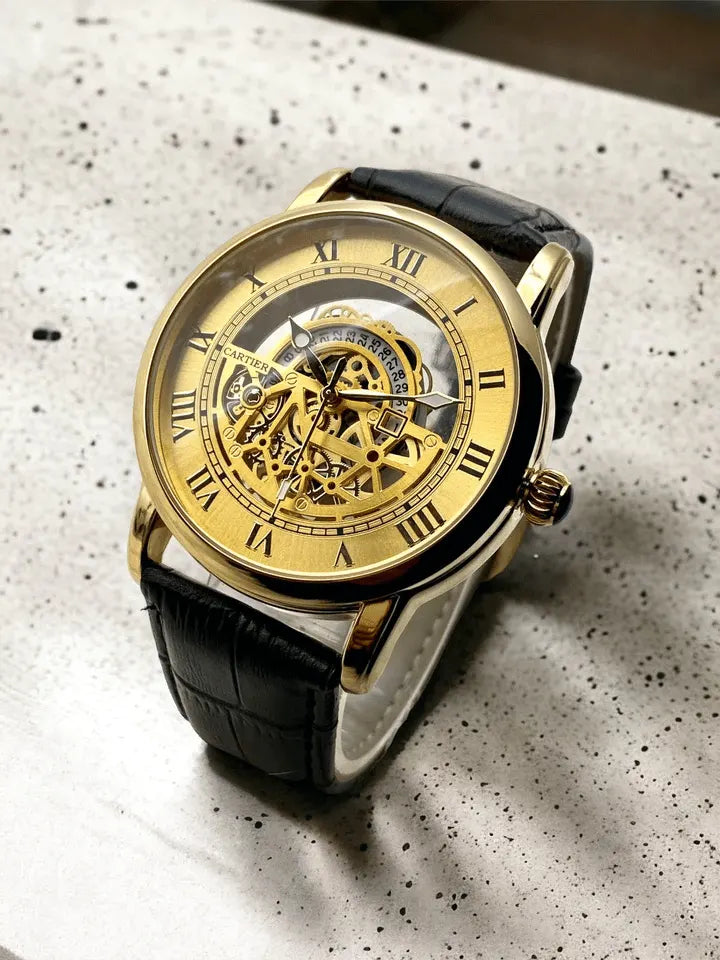 Cartier skelton style mens watch-j