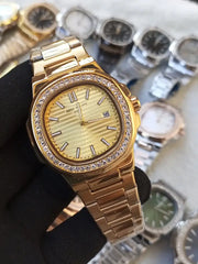 Patek Phillips Stone Bazzel Nautilus Men's Watch-1