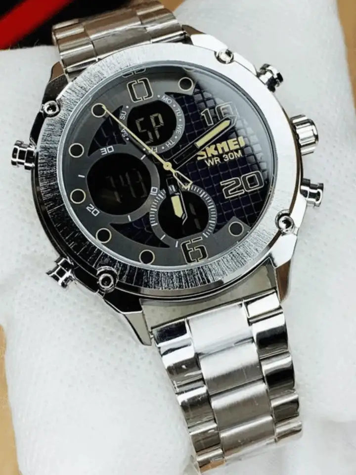 "SKMEI Dual Time Chain Watch - Stay Stylish and On Time!" Men's Watch-1