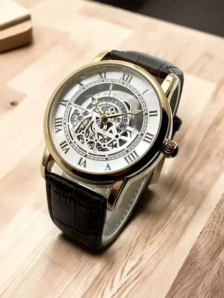 Cartier skelton style mens watch-c