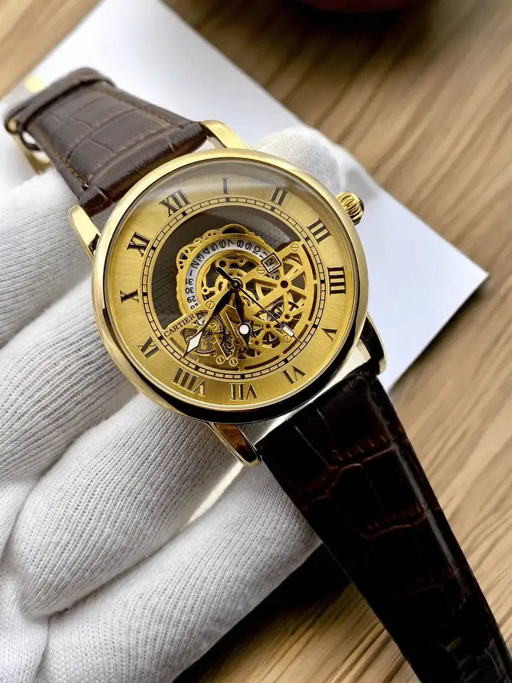 Cartier skelton style mens watch-g