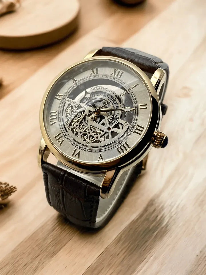 Cartier skelton style mens watch-z