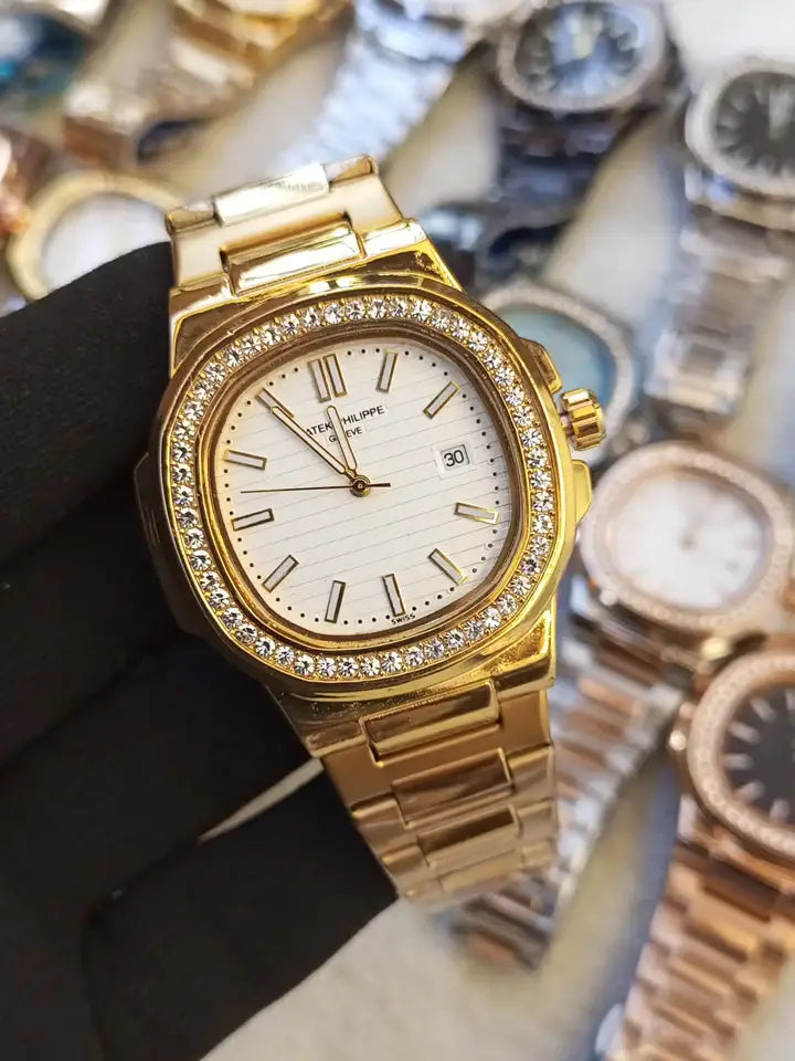 Patek Phillips Stone Bazzel Nautilus Men's Watch-2