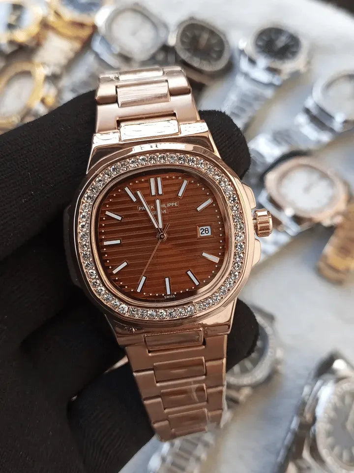 Patek Phillips stone Bazzel Nautilus men's Watch-u
