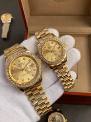 Rolex Stone Bazzel (Gold) Couple watch-1